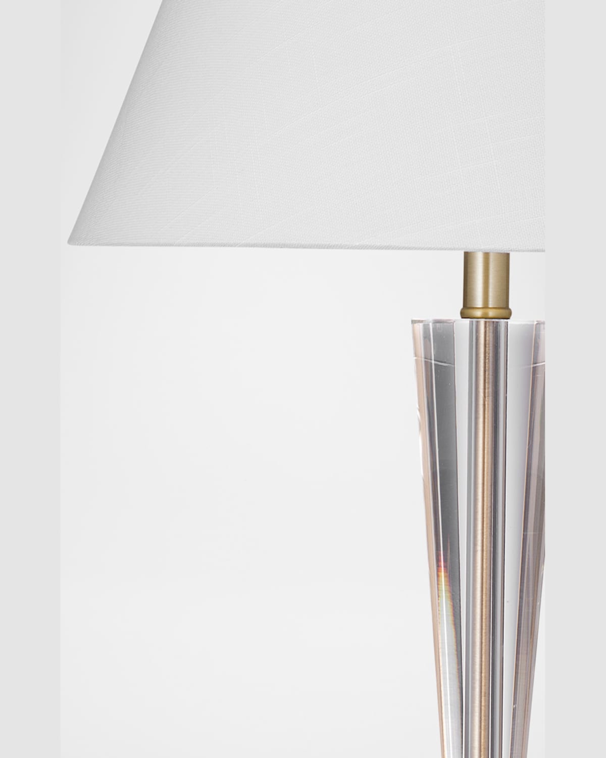 Katherine Noble By Bmc Devon 35" Crystal Table Lamp In Clear/brushed Gold