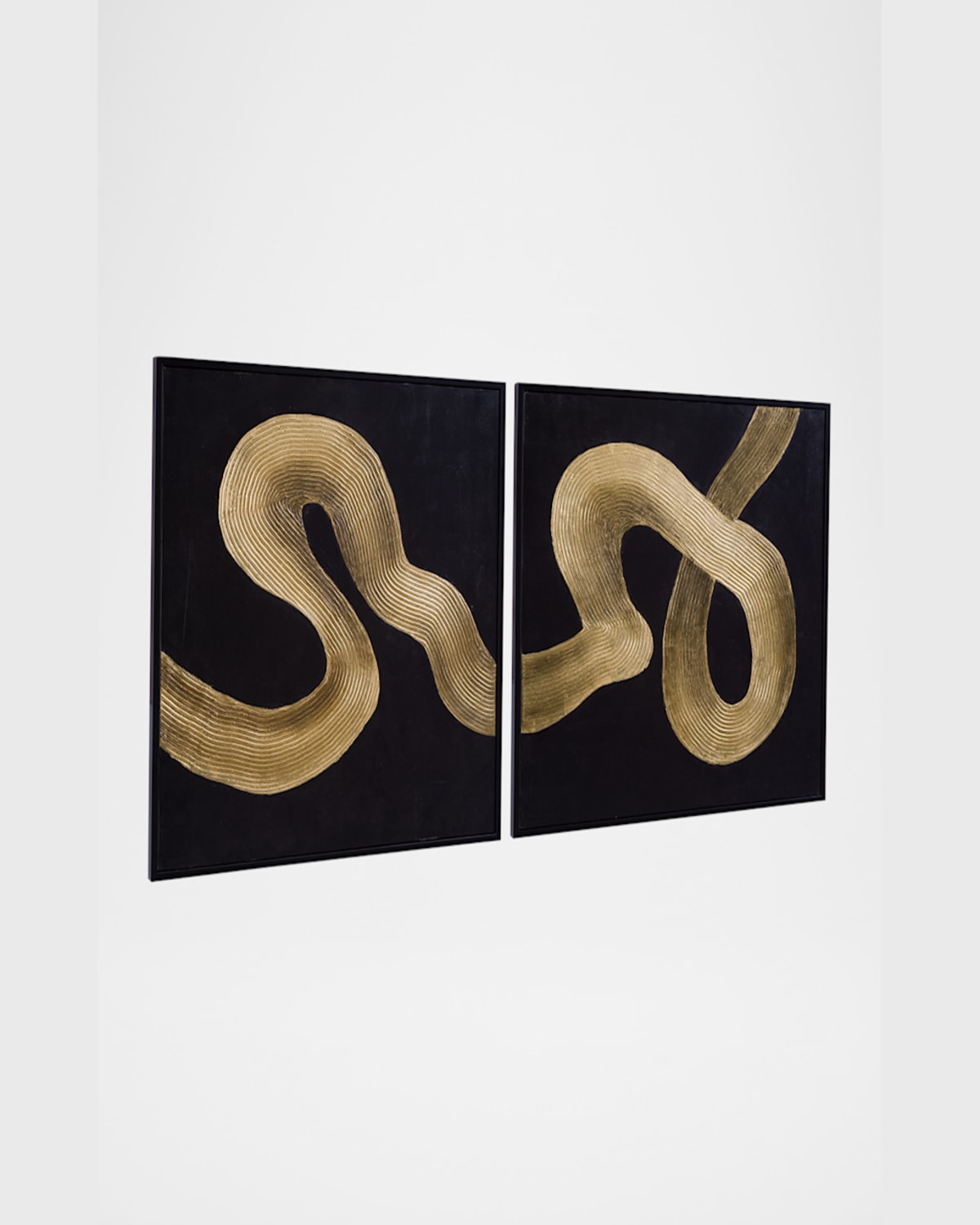 Katherine Noble By Bmc Connected Frame Canvas Painting, Set Of 2 In Black/gold