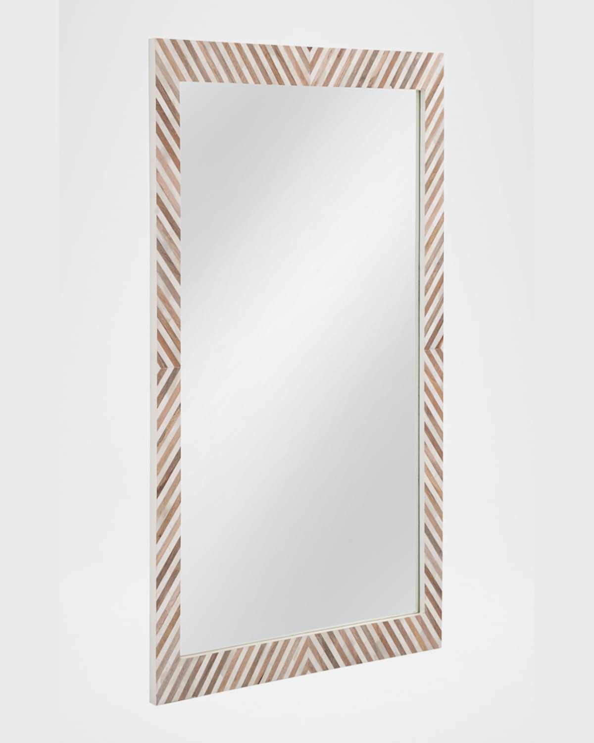 Katherine Noble By Bmc Karl 48" Wood & Resin Wall Mirror In Natural/cream