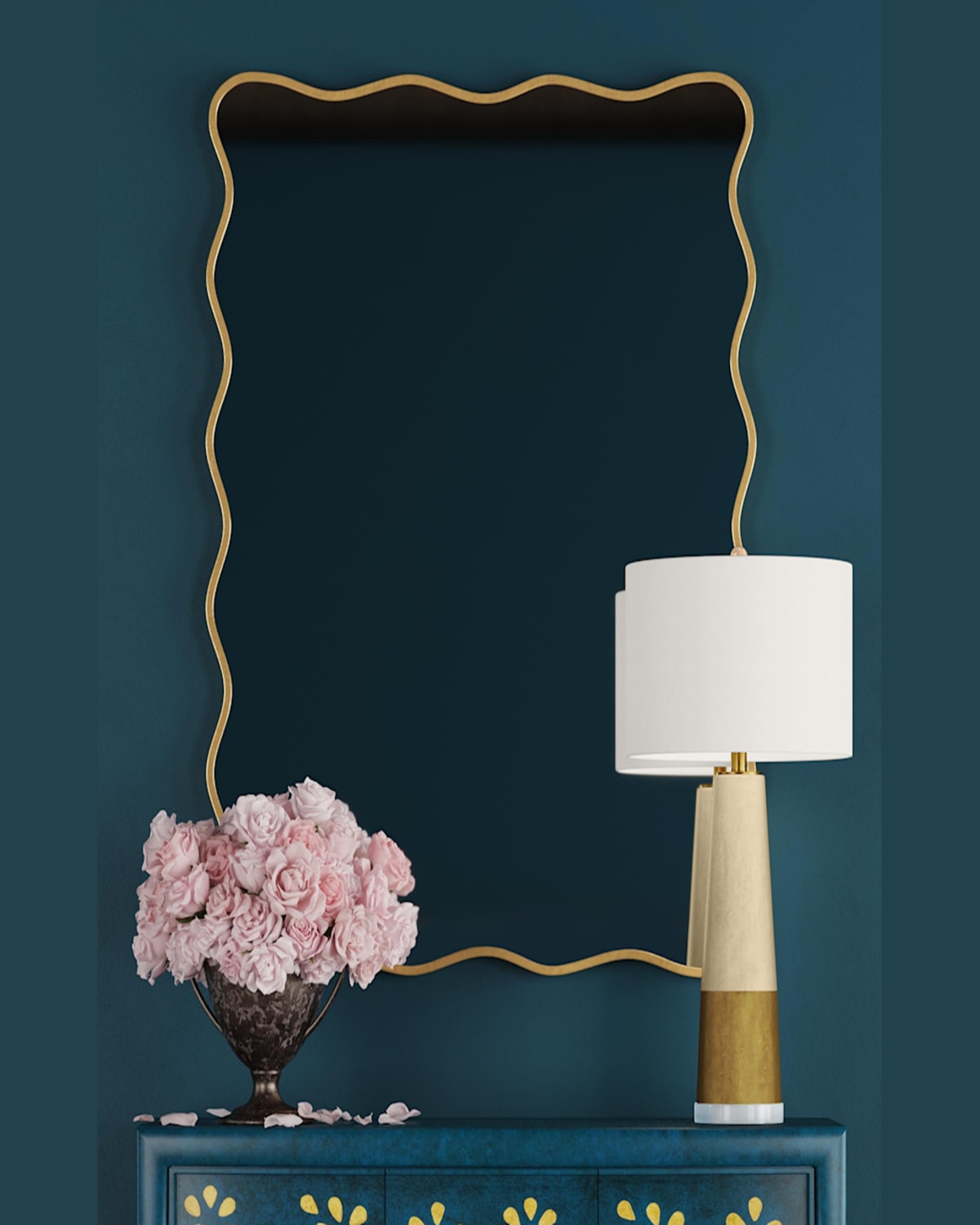 Katherine Noble By Bmc Hadar 50" Waved Wall Mirror In Gold