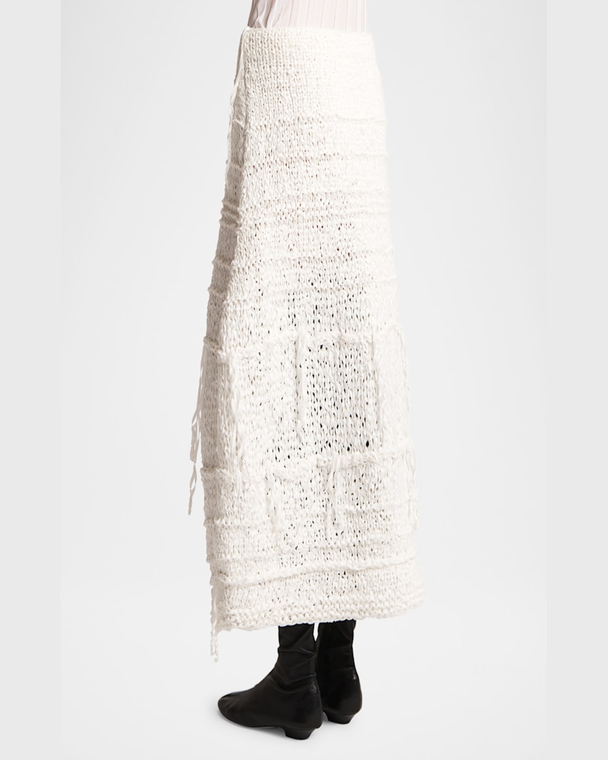 Khaite Inna Knit Cotton-blend Maxi Skirt In Glaze