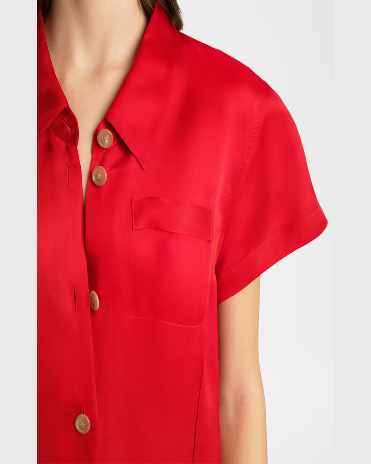 Khaite Effy Silk And Cotton-blend Organza Midi Shirt Dress In Raspberry
