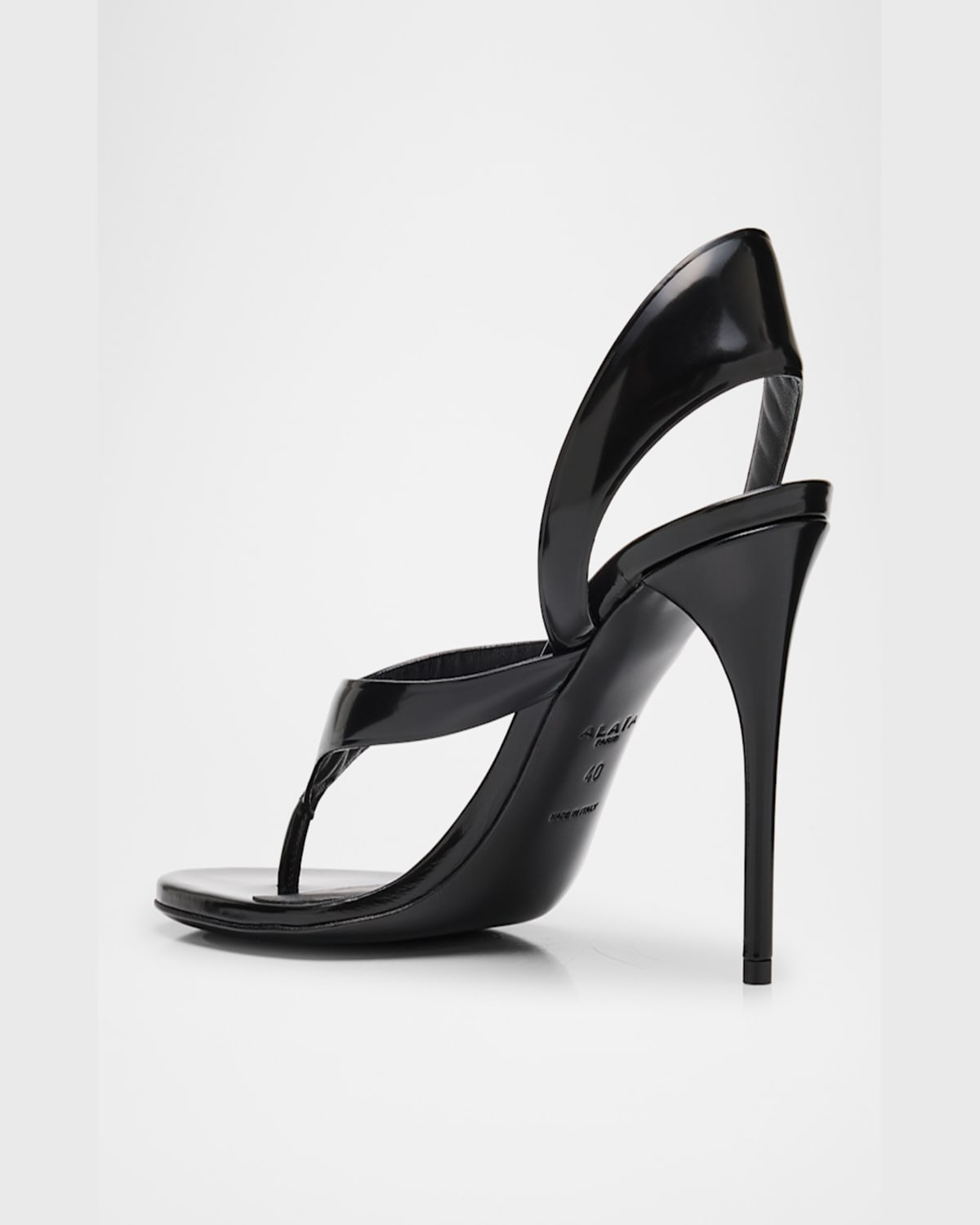 Alaïa Leather Thong Slingback Sandals In Noir