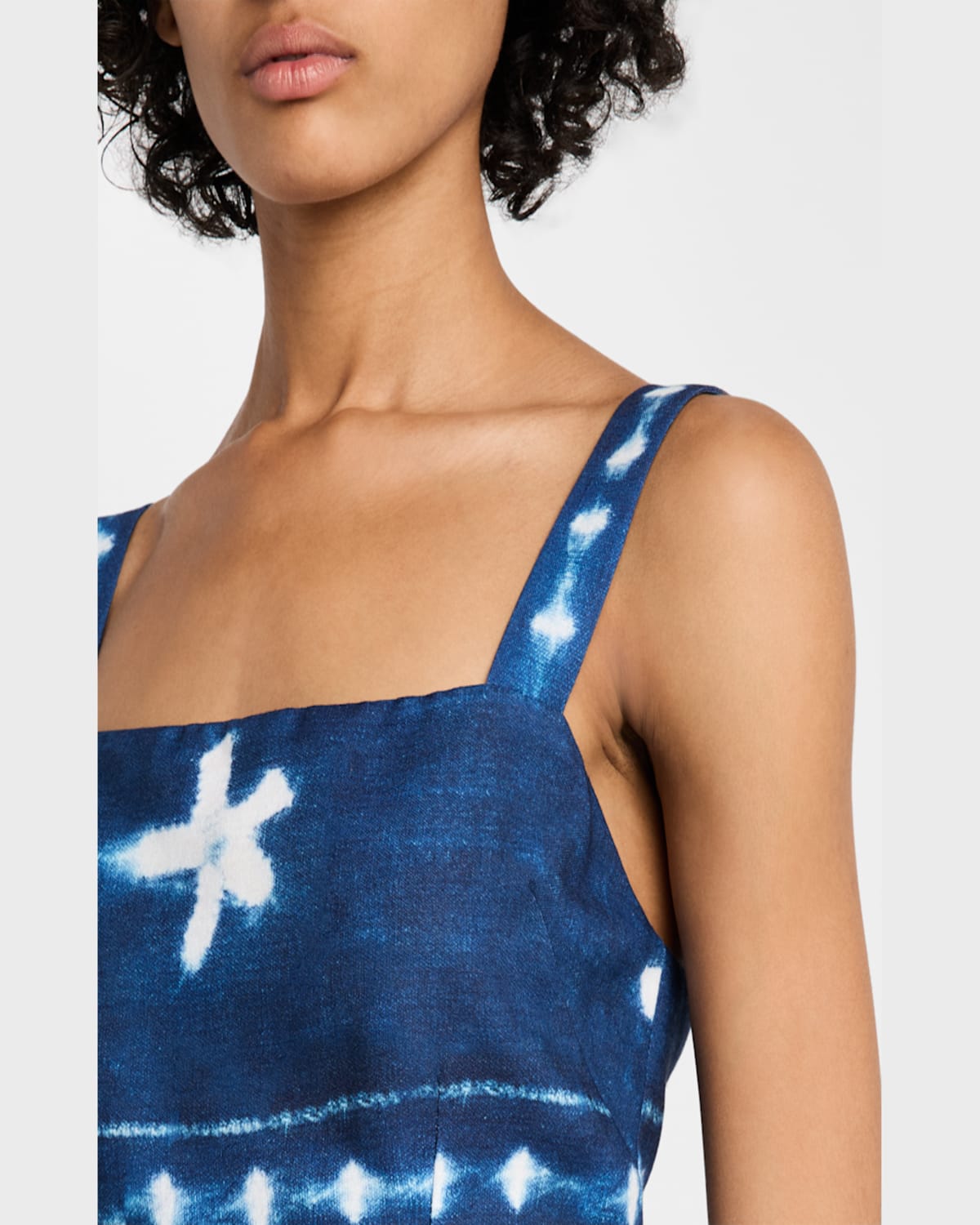 Jbq Natasha Shibori Midi Dress In Indigo Shibori