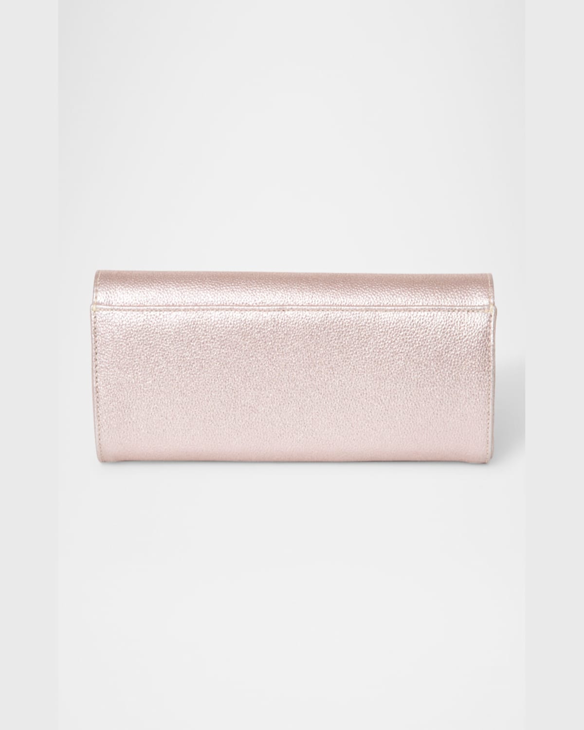 Michelle Wilhite Robbie Mini Flap Metallic Clutch Bag In Rose