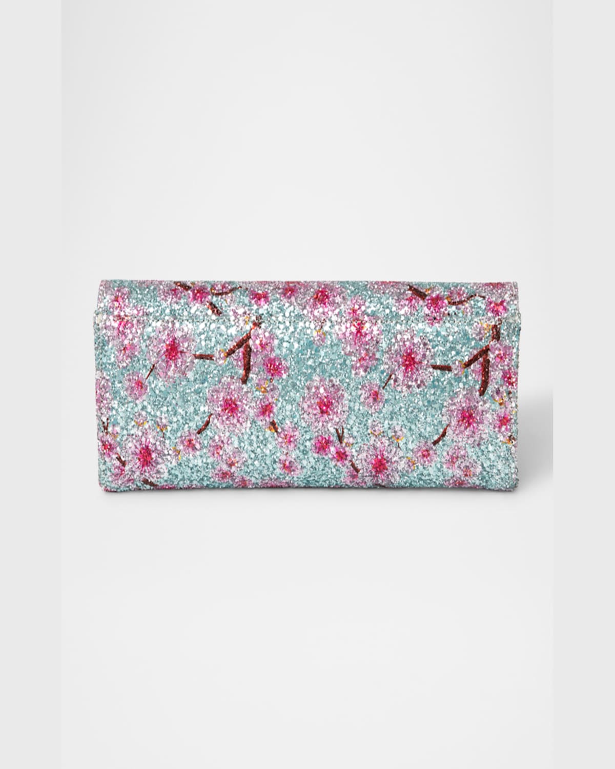 Michelle Wilhite Robbie Mini Cherry Blossom Clutch Bag In Aqua Multi