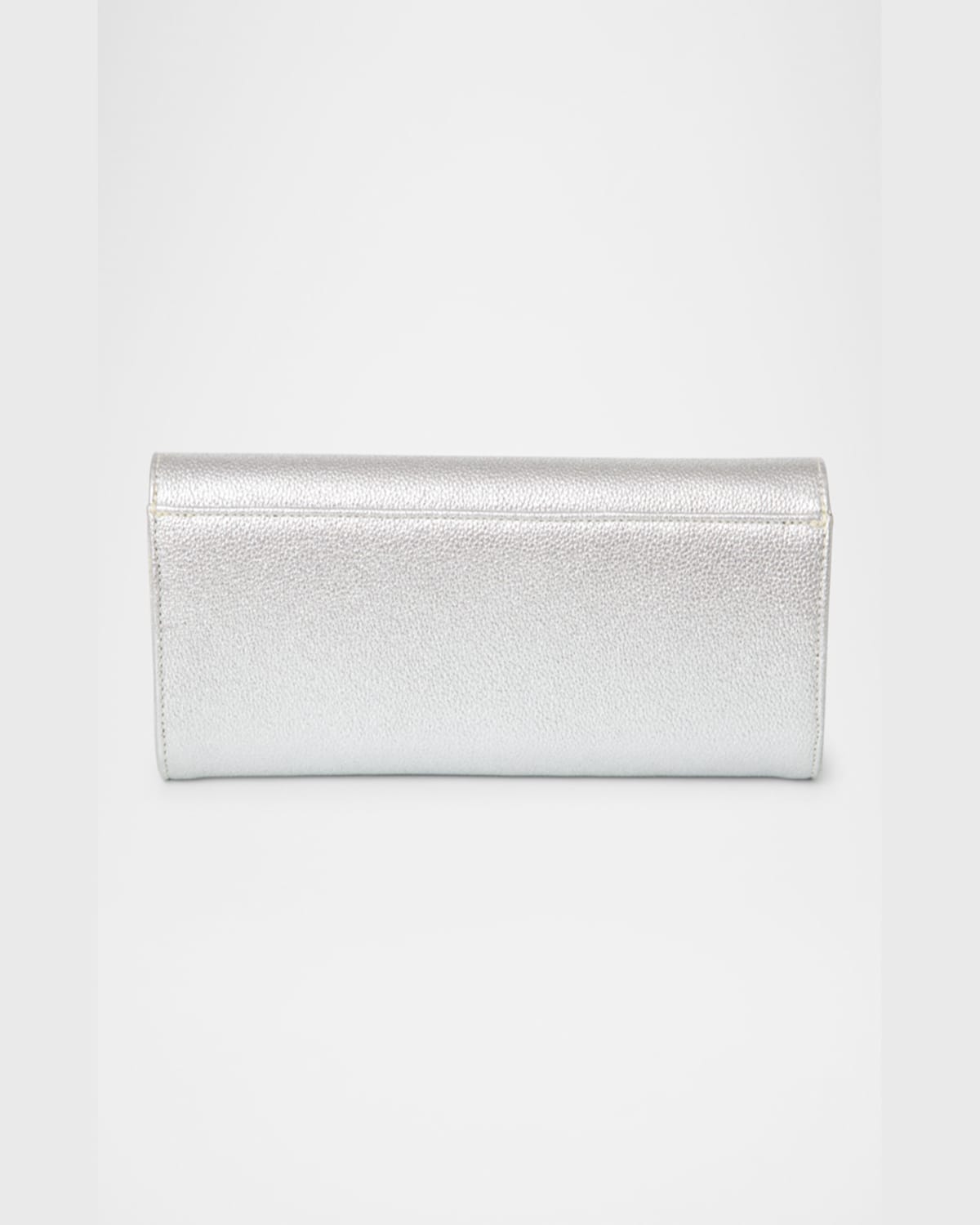 Michelle Wilhite Robbie Mini Flap Metallic Clutch Bag In Silver