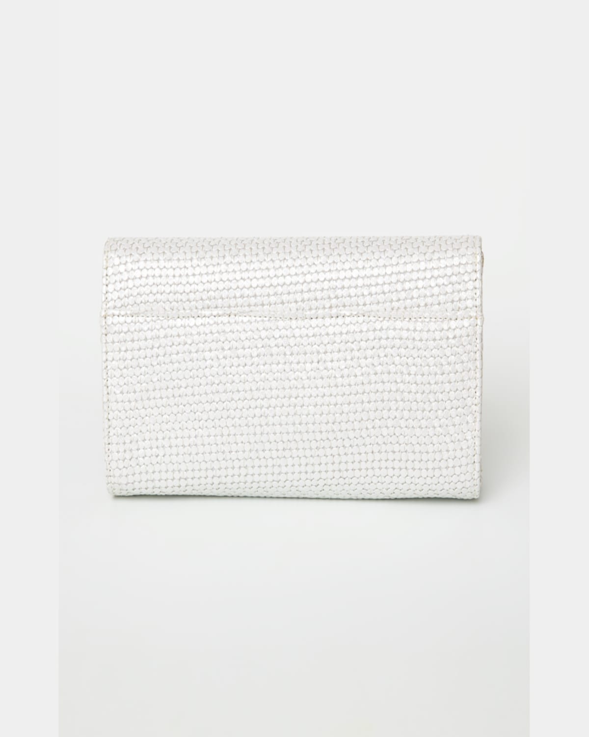 Michelle Wilhite Olivia Flap Woven Clutch Bag In White