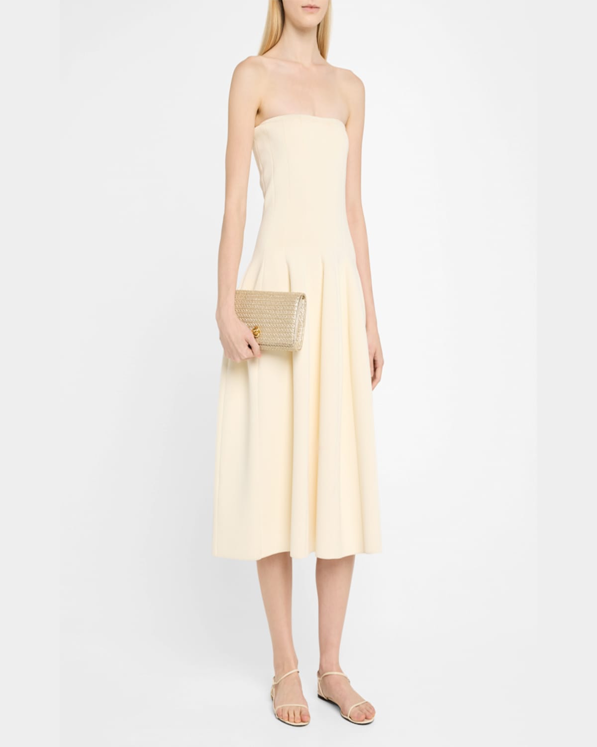 Michelle Wilhite Olivia Flap Woven Metallic Clutch Bag In Gold