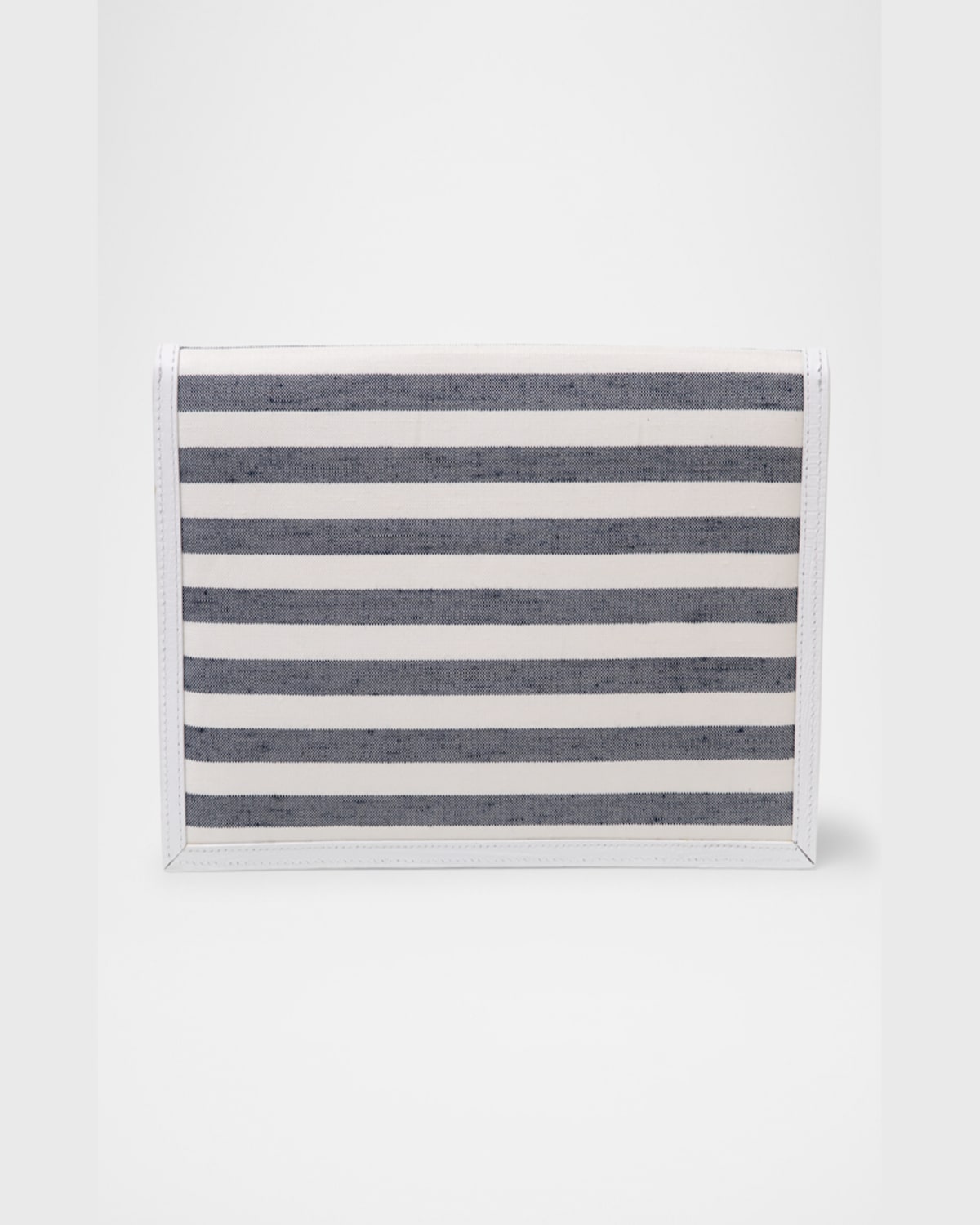Michelle Wilhite Brick Envelope Striped Clutch Bag In Navy