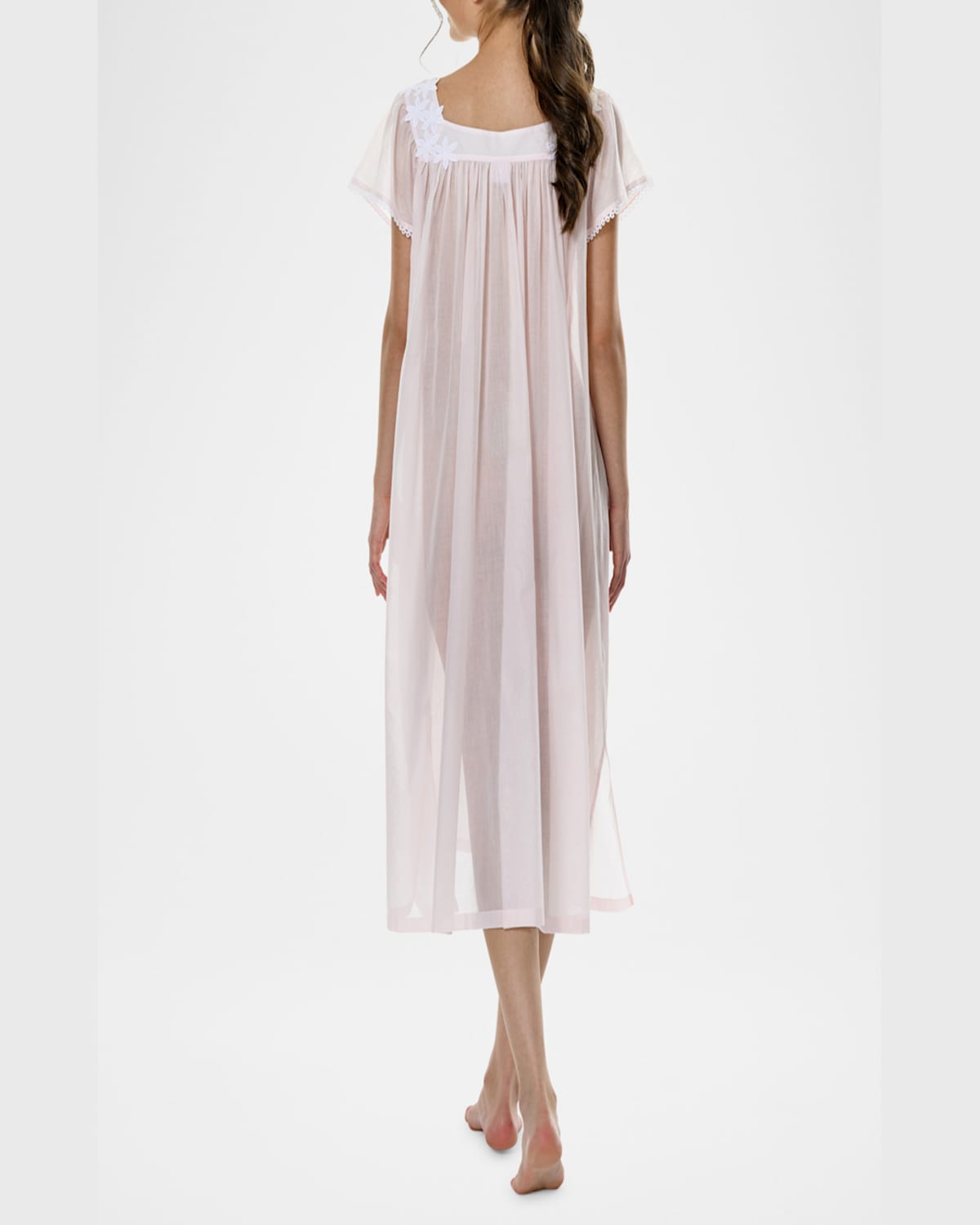 Celestine Camilla-2 Ruched Floral Applique Nightgown In Rose