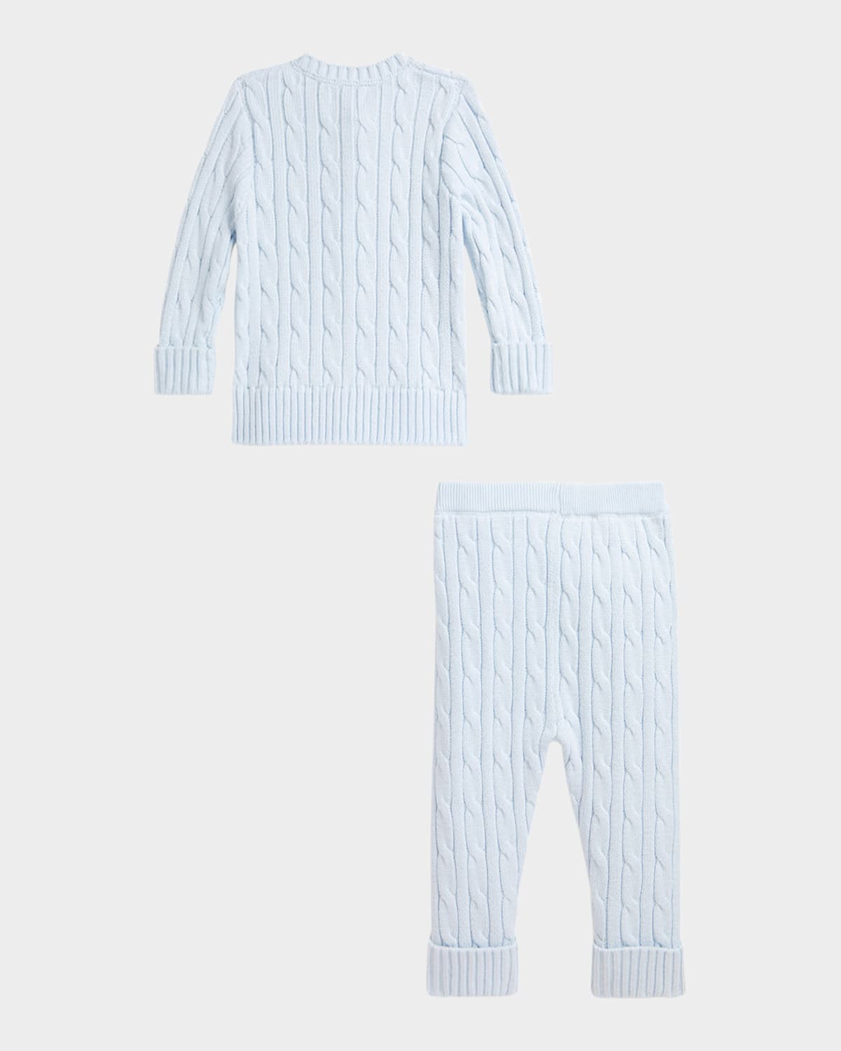 RALPH LAUREN KID'S COTTON CABLE KNIT SWEATER & PANTS SET 