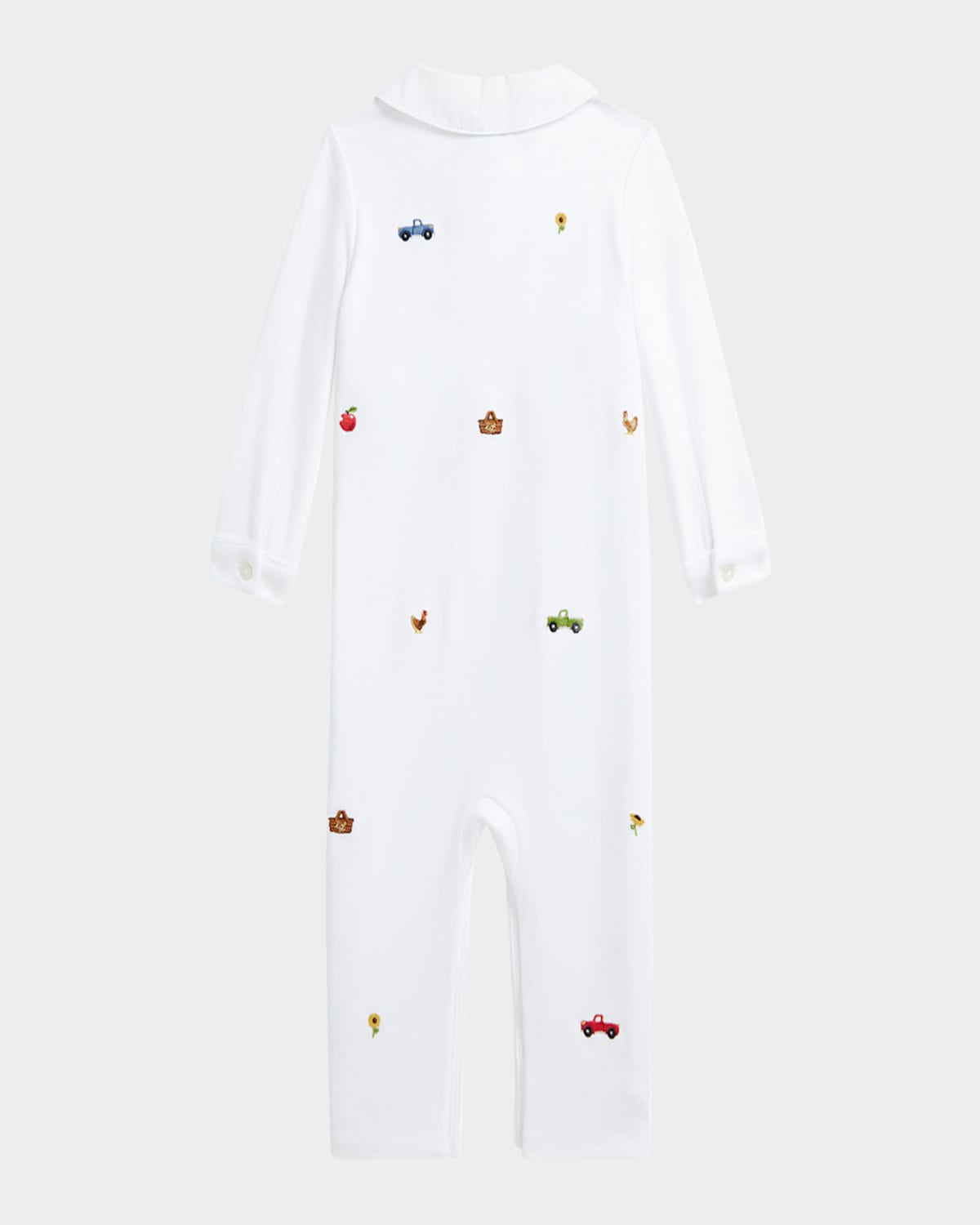 Ralph Lauren Boy's Embroidered Barnyard Coverall In White