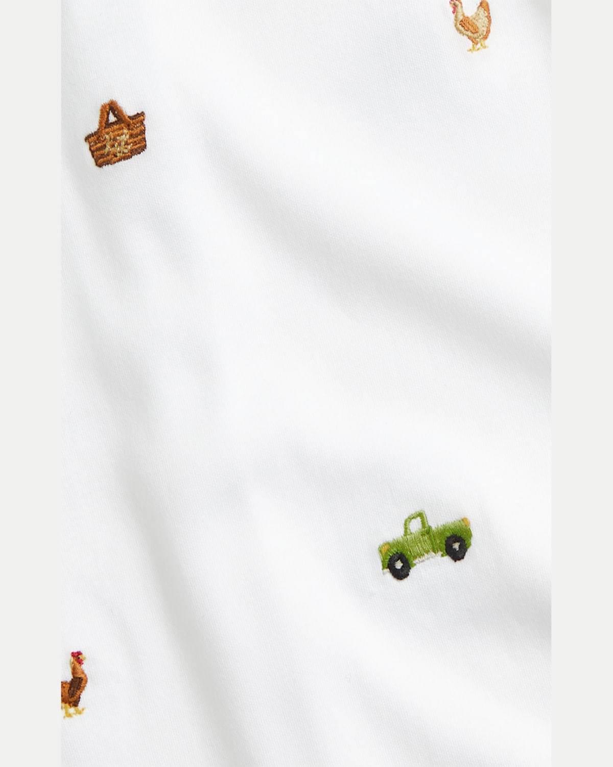 Ralph Lauren Boy's Embroidered Barnyard Coverall In White