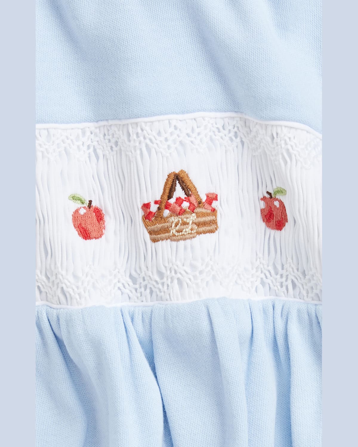 Ralph Lauren Boy's Smocked Picnic Embroidered Coverall In Cold Springs