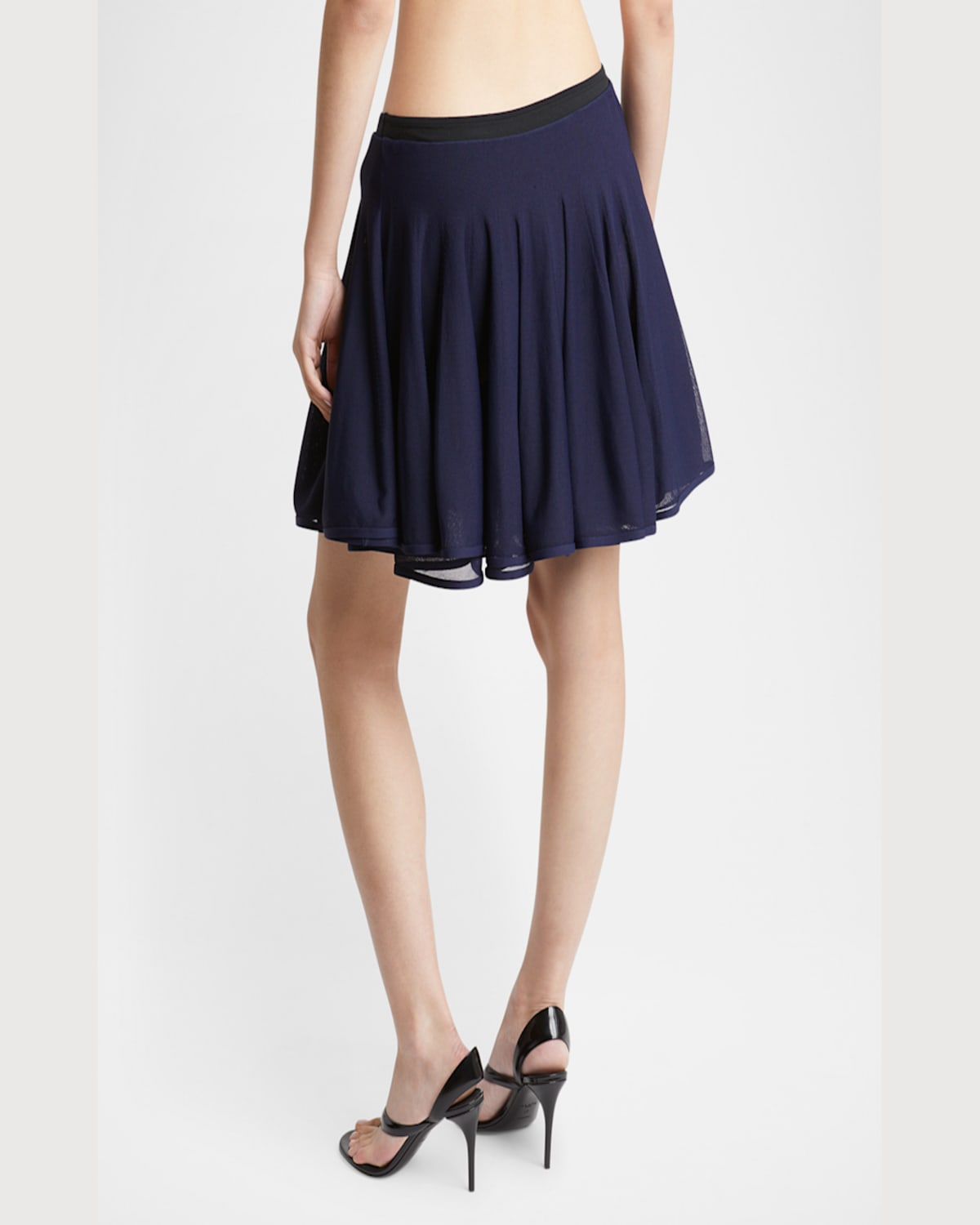 Alaïa Flared Mini Skirt In Minuit