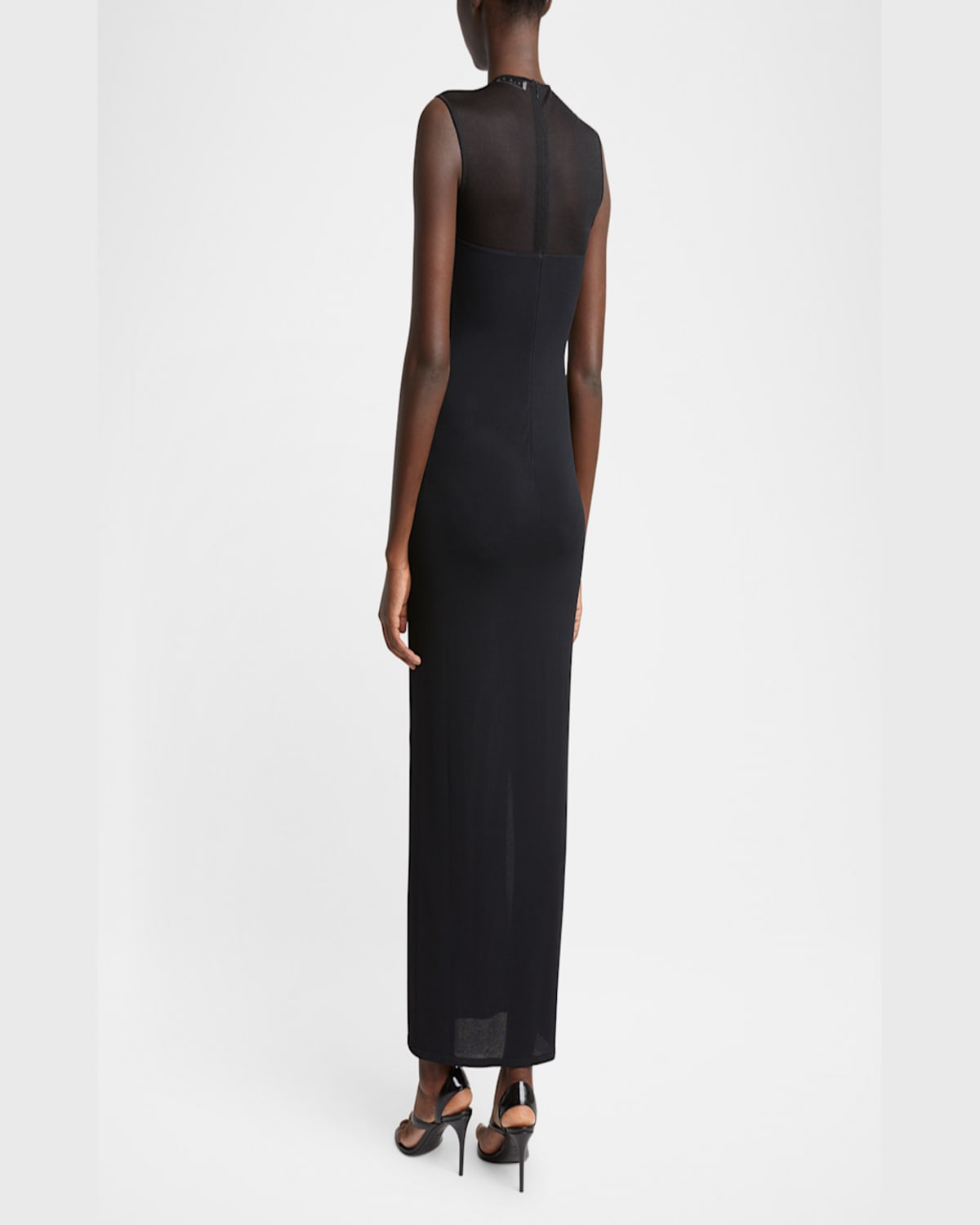 ALAÏA MESH MOLDED CUTOUT GOWN 