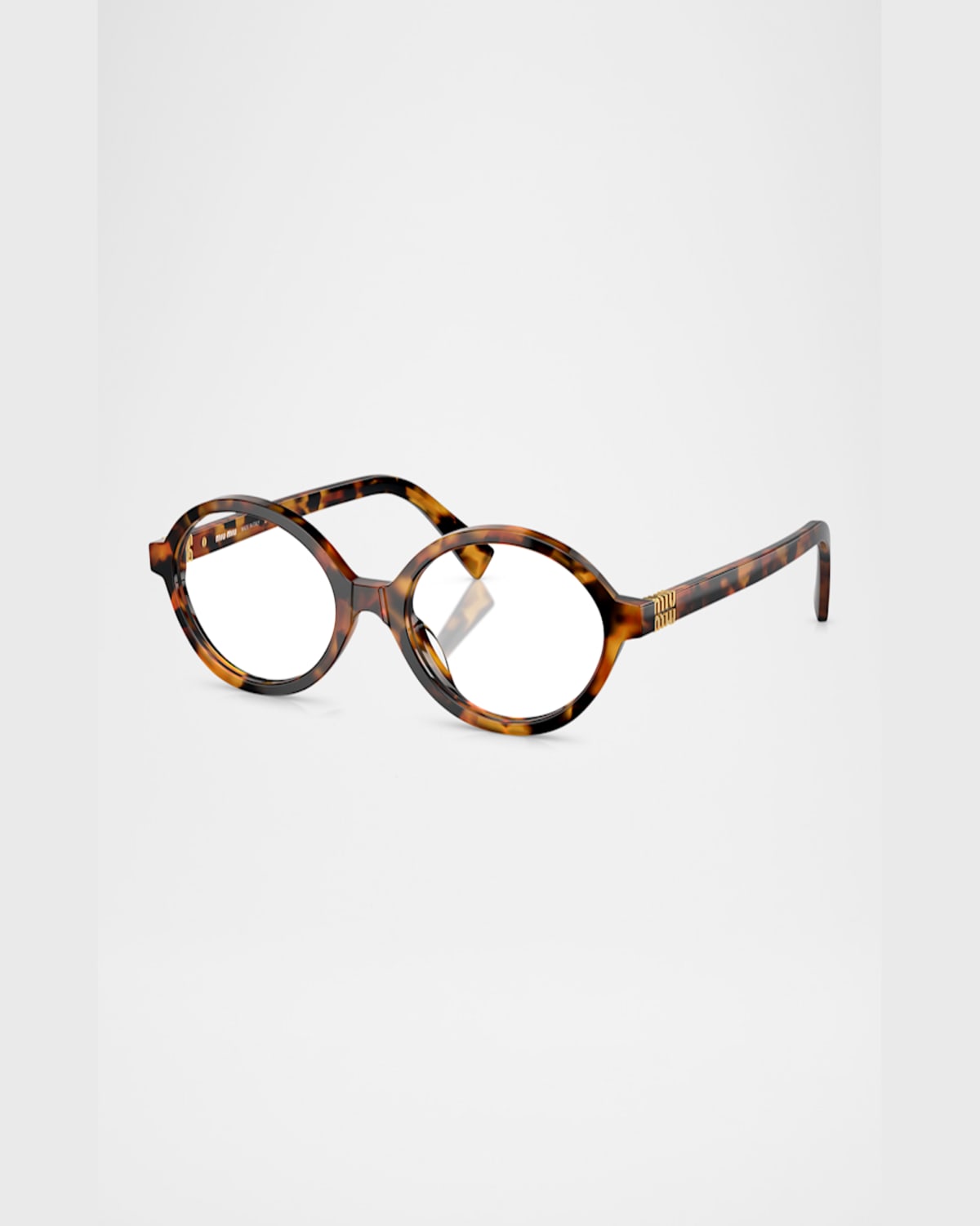 Miu Miu Mu 01xv Oval Acetate And Plastic Optical Glasses In Purple