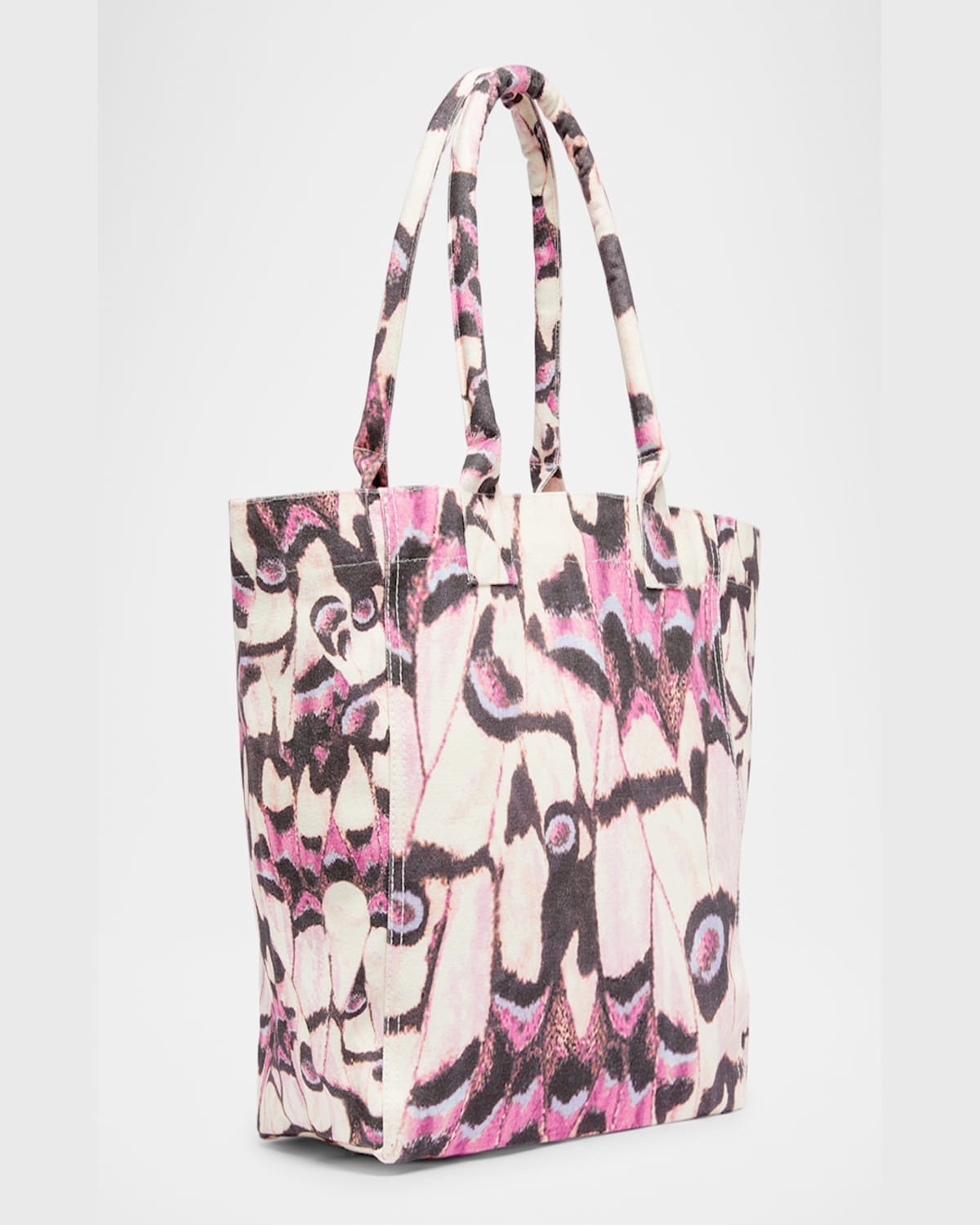 Isabel Marant Yenky Small Butterfly-print Canvas Tote Bag In 40pk Pink