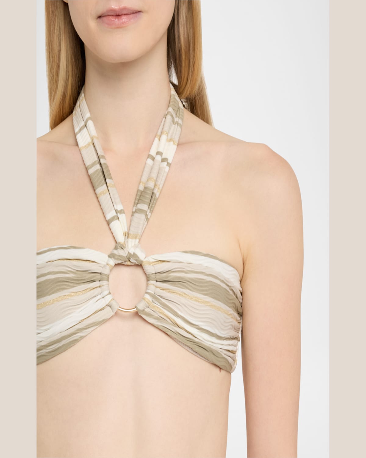 RAMY BROOK STRIPED MARIE BIKINI TOP 