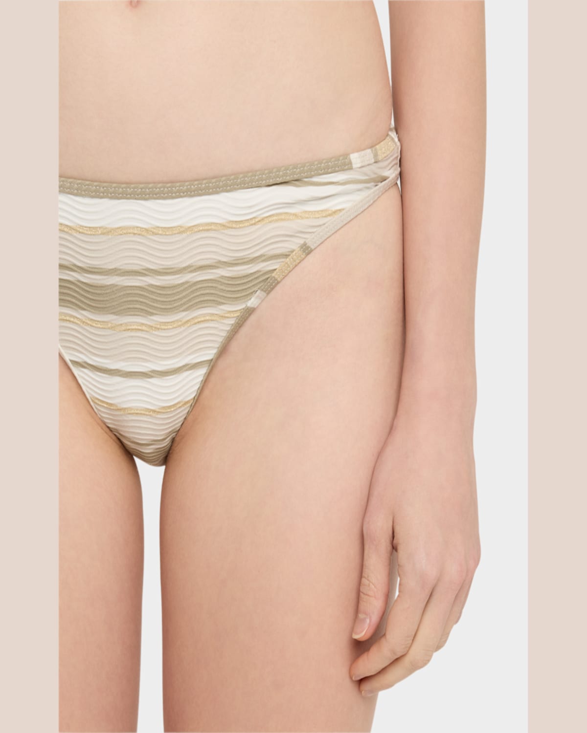 RAMY BROOK STRIPED MARIE BIKINI BOTTOMS 
