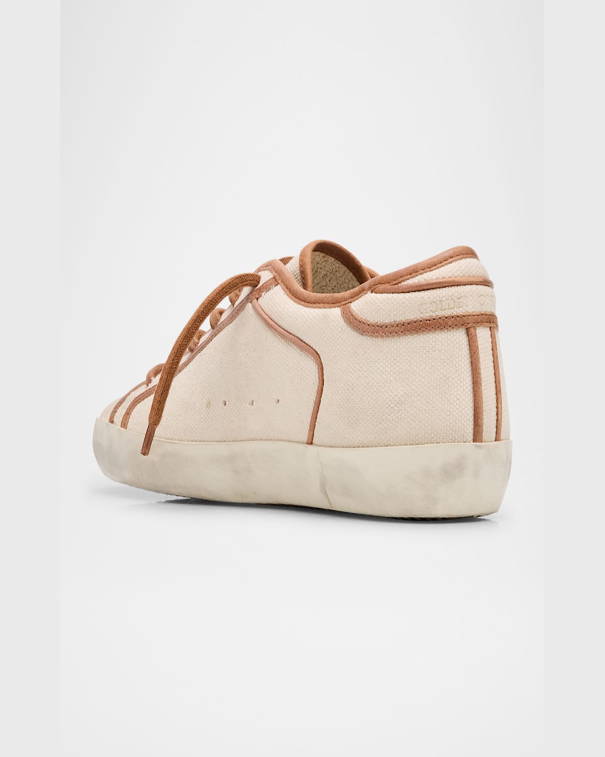Golden Goose Superstar Canvas Low-top Sneakers In Cream Cognac