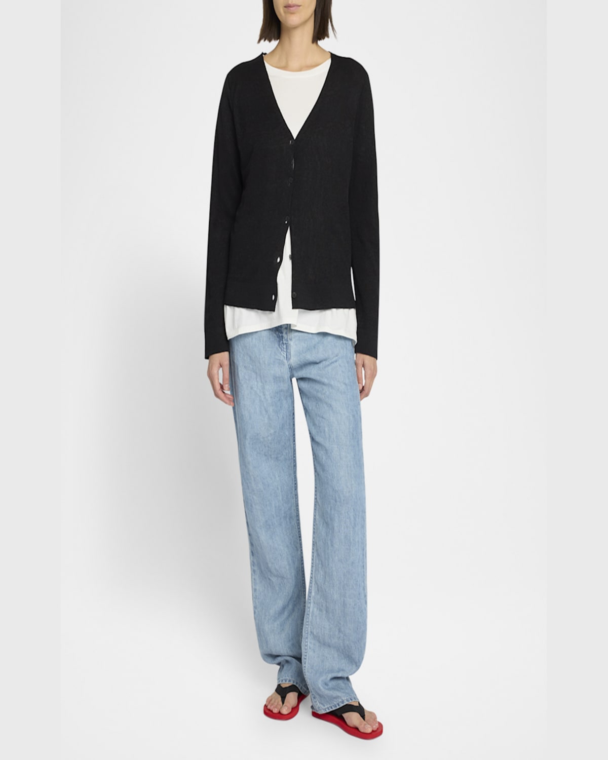 The Row Jheel V-neck Cardigan In Black
