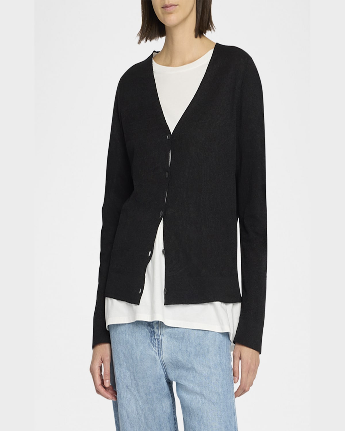 The Row Jheel V-neck Cardigan In Black