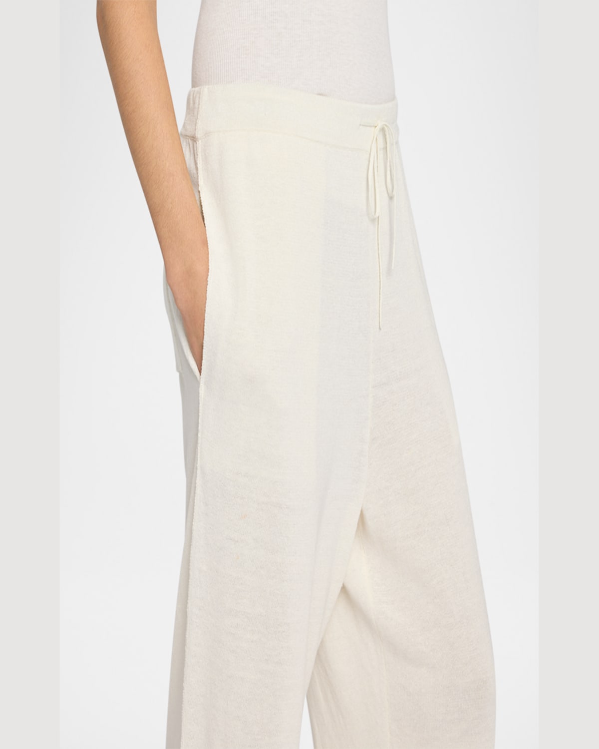 The Row Jory Linen Straight-leg Drawstring Pants In White