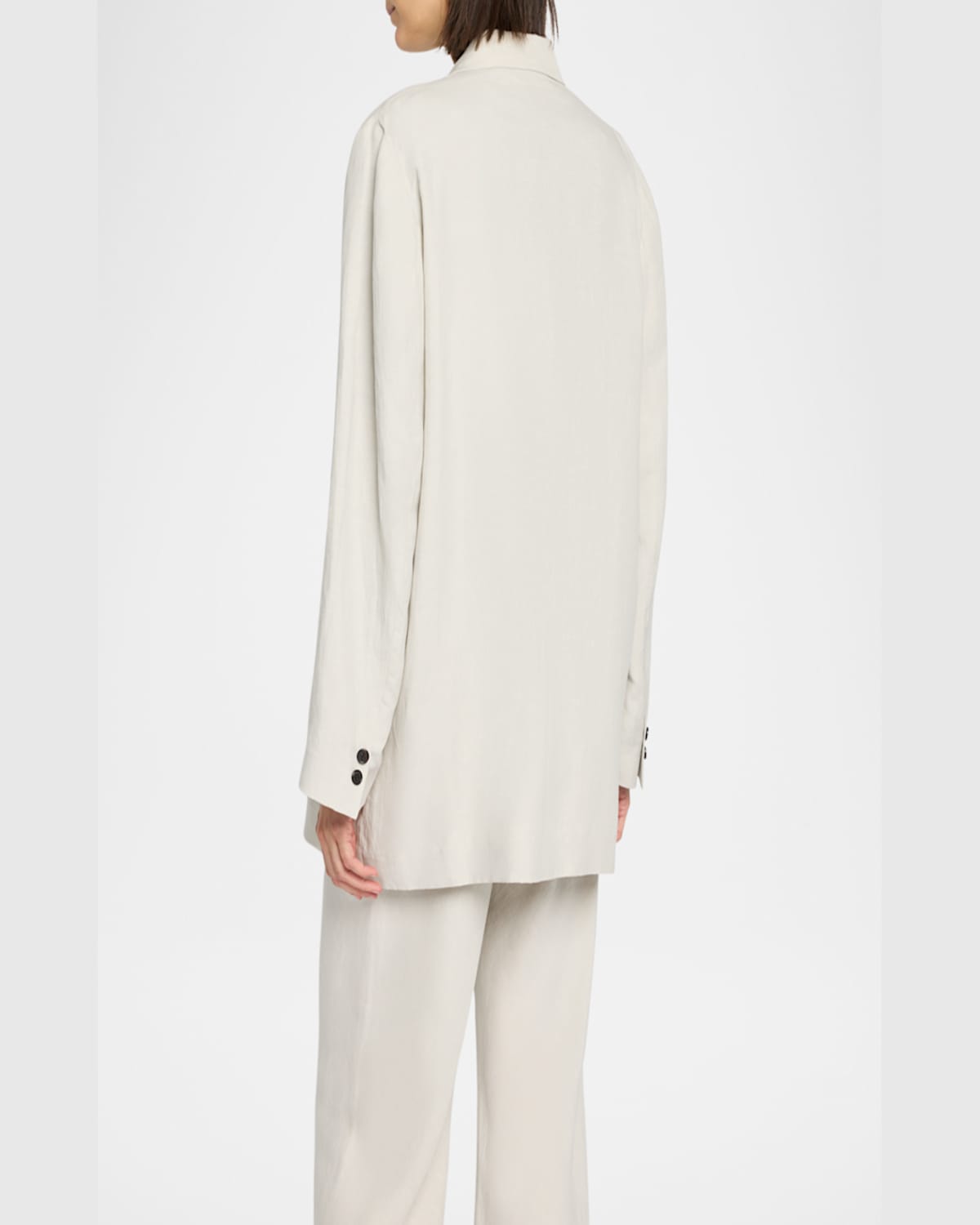 The Row Nat Oversized Double-breasted Jacket In Pearl Grey