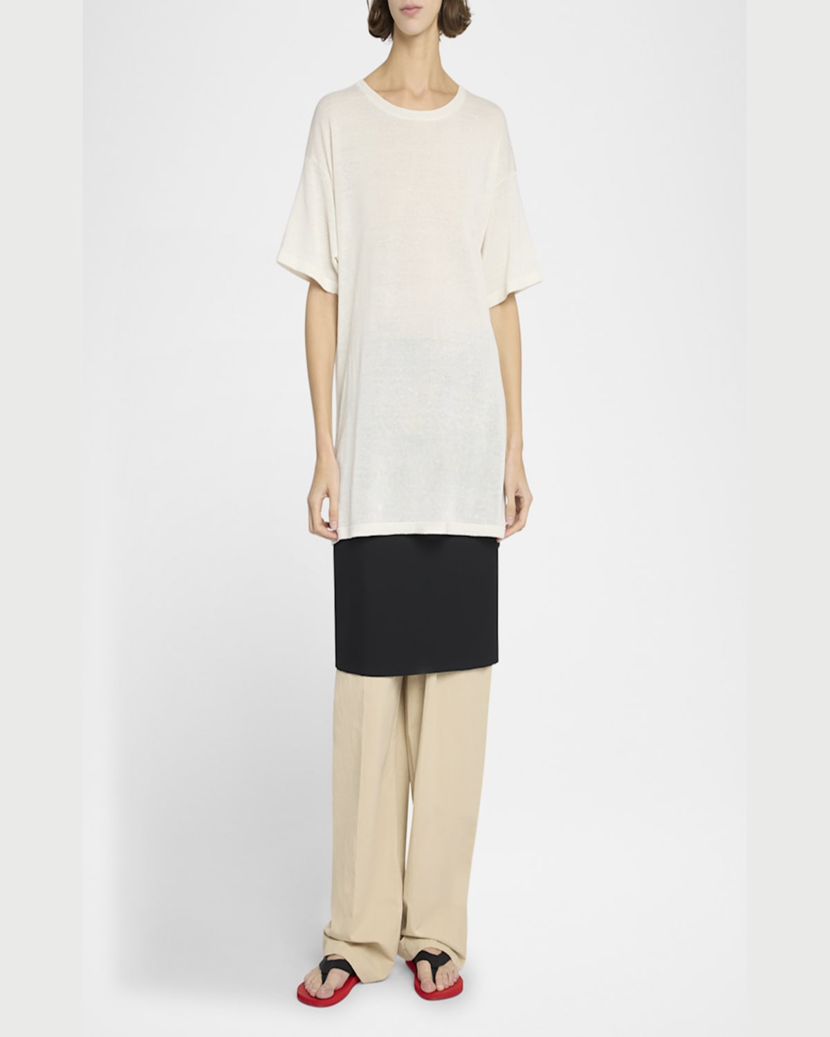 The Row Lilas Pleated Wide-leg Cotton-linen Pants In Light Khaki
