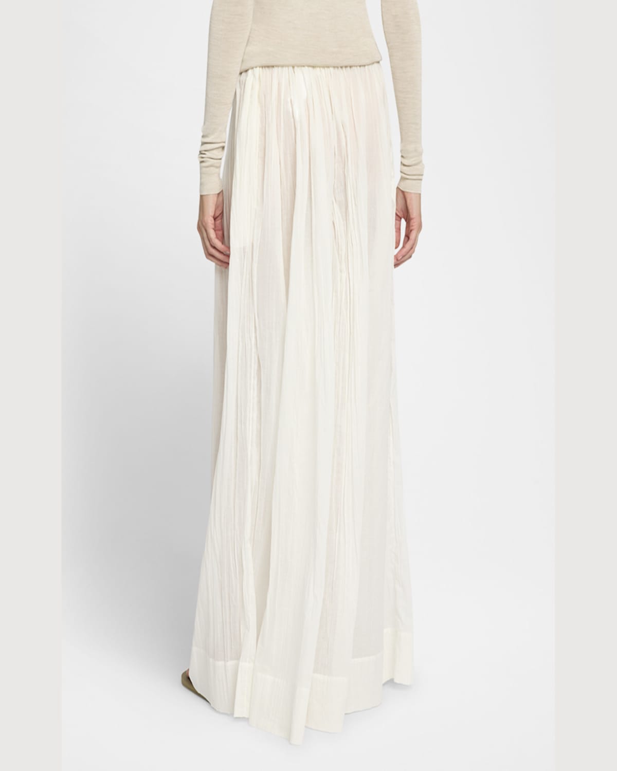 The Row Hypnosta Pleated Cotton Wide-leg Drawstring Pants In White