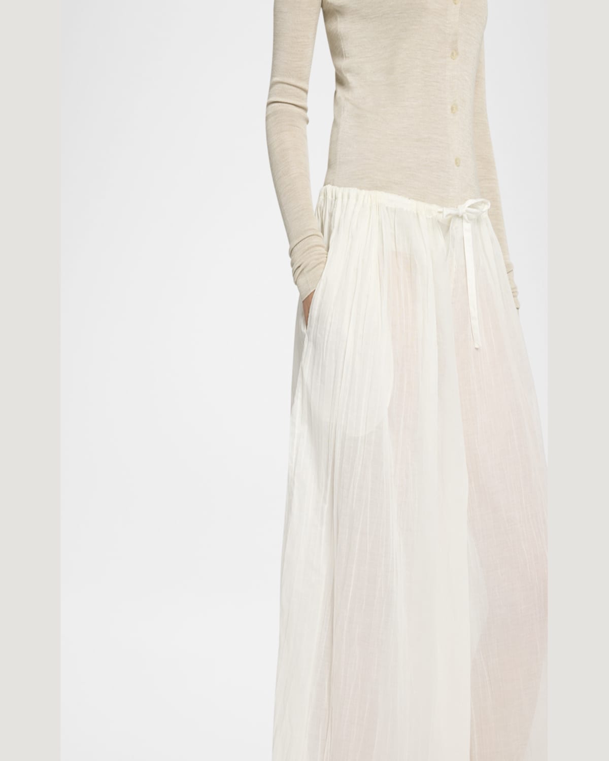 The Row Hypnosta Pleated Cotton Wide-leg Drawstring Pants In White