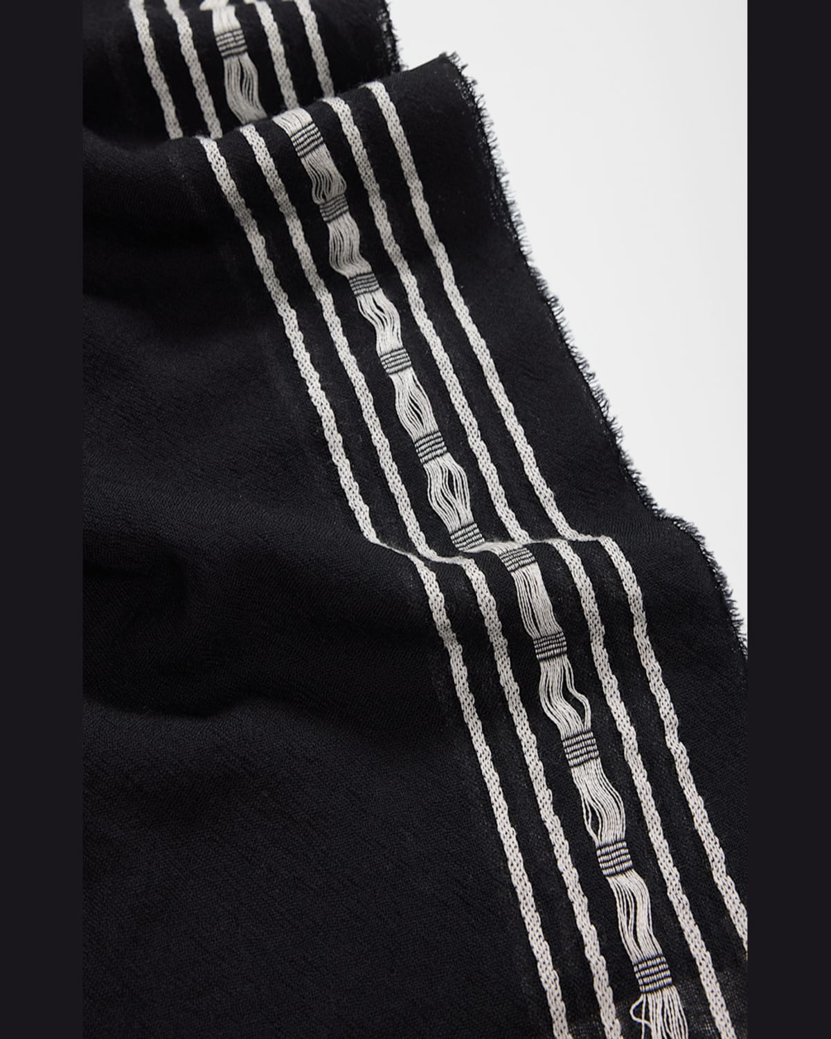 The Row Terela Wool-cashmere Scarf In Black