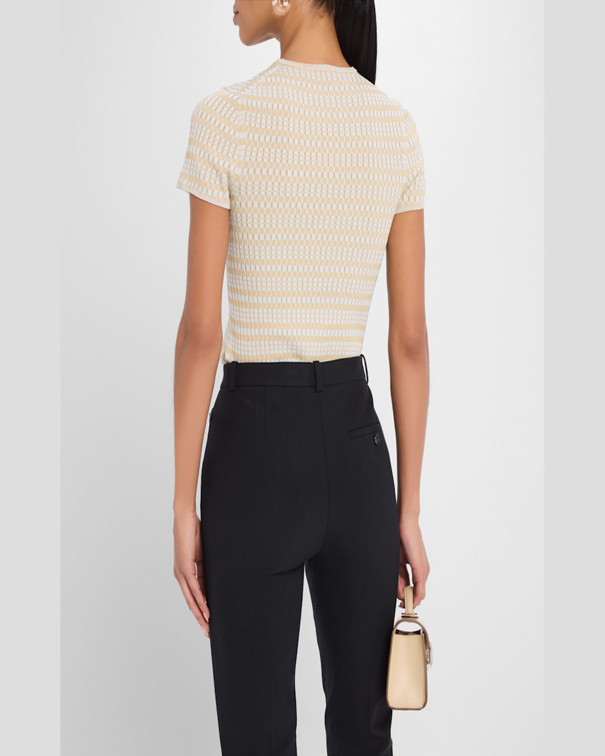 PROENZA SCHOULER WHITE LABEL SHELLE SWEATER IN MICRO CHECK 
