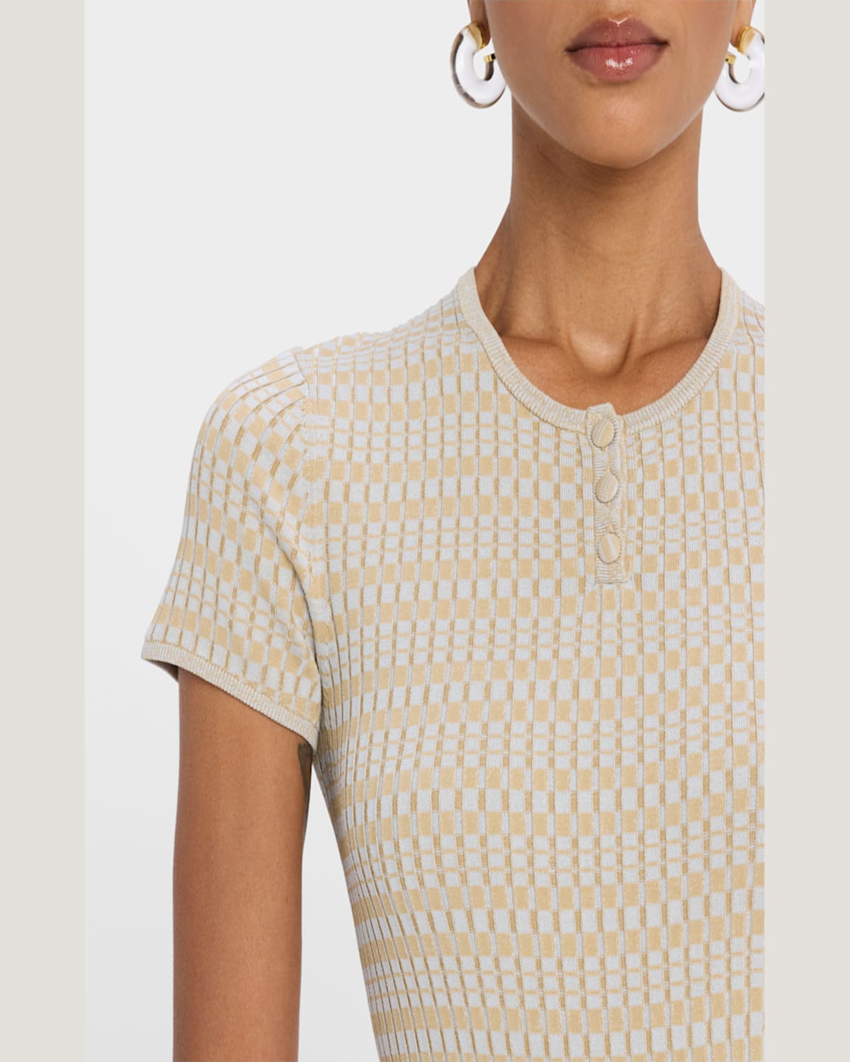 PROENZA SCHOULER WHITE LABEL SHELLE SWEATER IN MICRO CHECK 