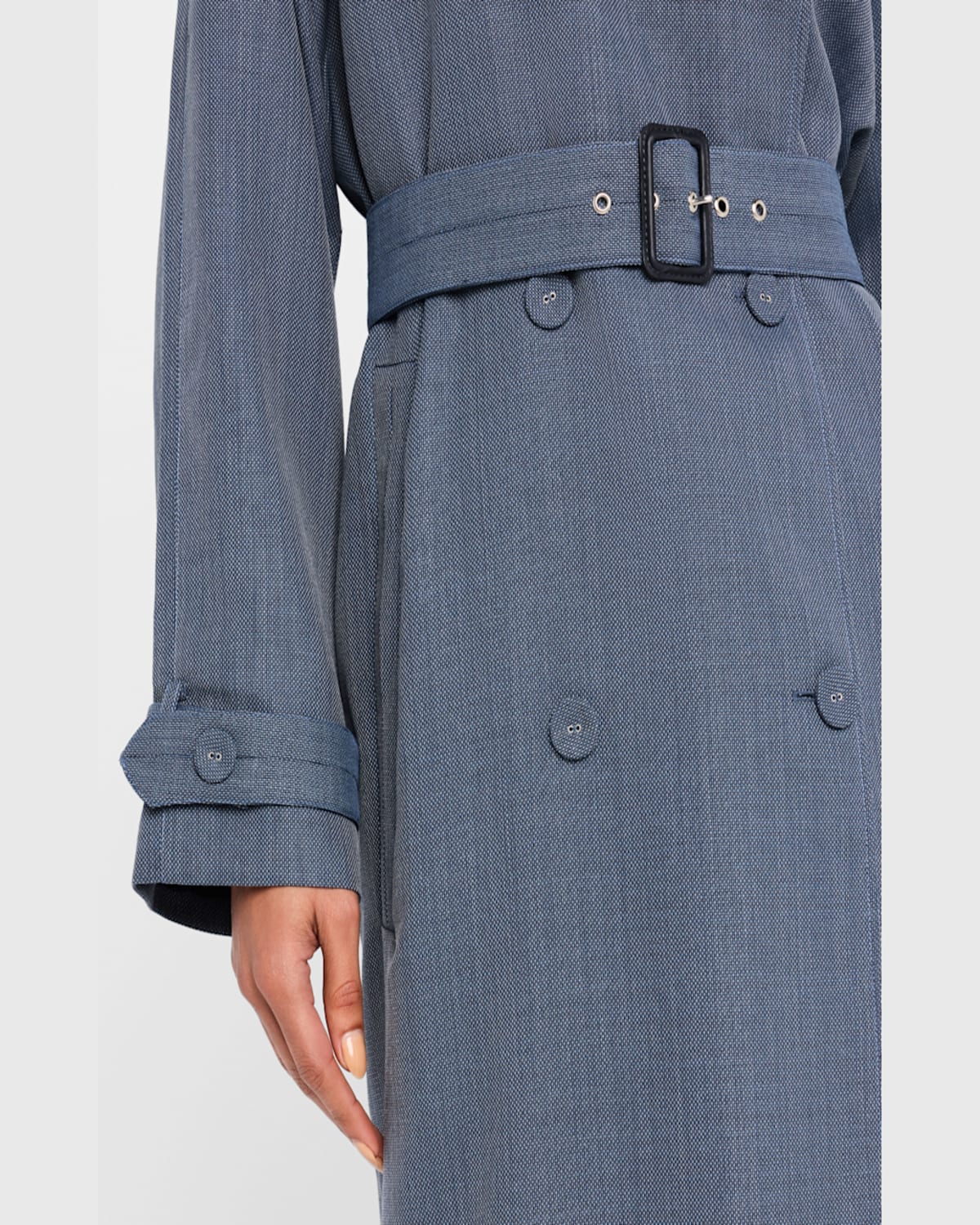 Shop Proenza Schouler White Label Sakia Wool Melange Trench Coat In Denim