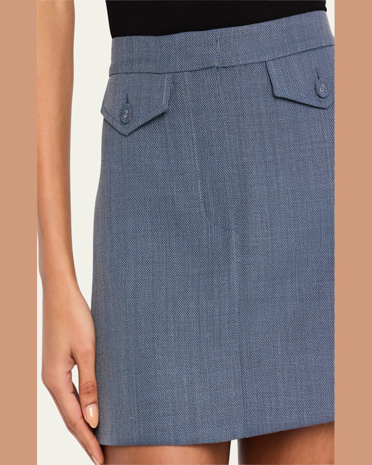 Shop Proenza Schouler White Label Jamison Wool Melange Mini Skirt In Denim