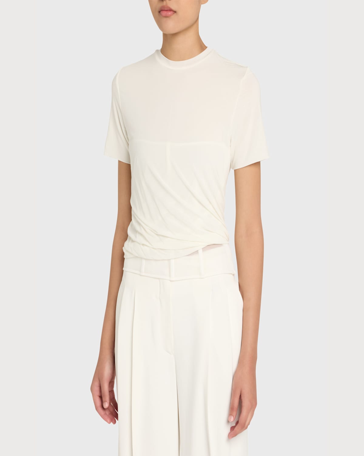 Christopher Esber Coiled Jersey Corset Tee In White