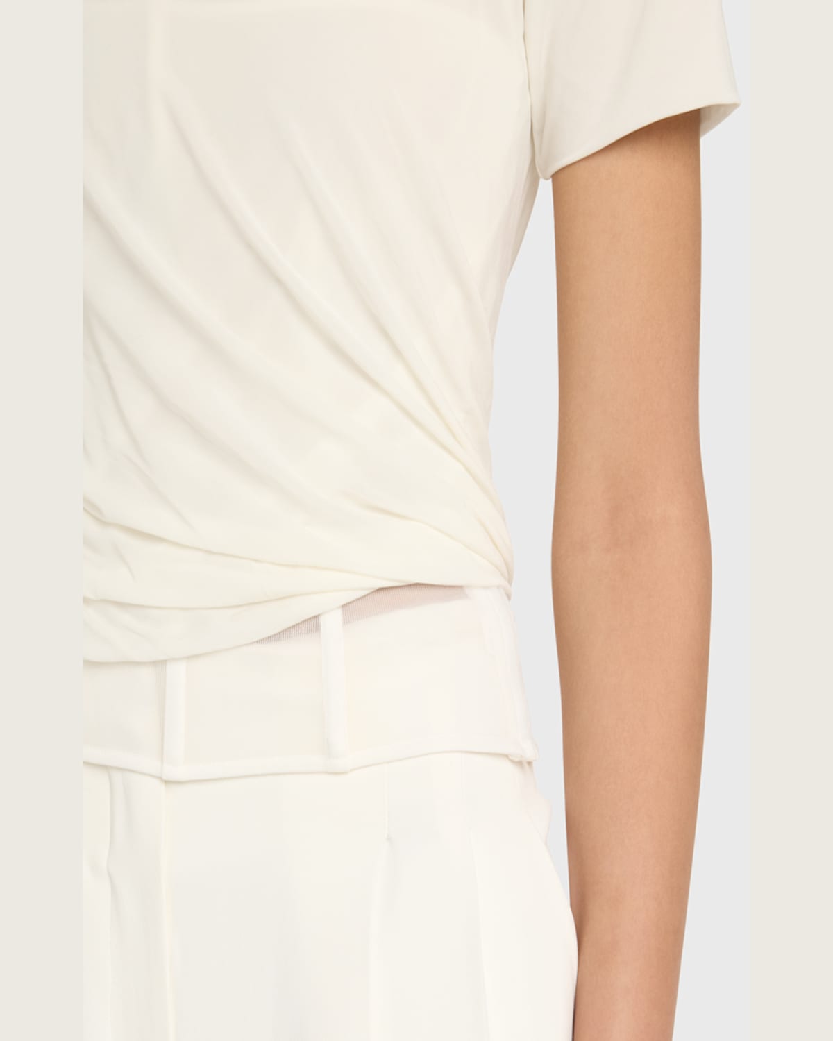 Christopher Esber Coiled Jersey Corset Tee In White