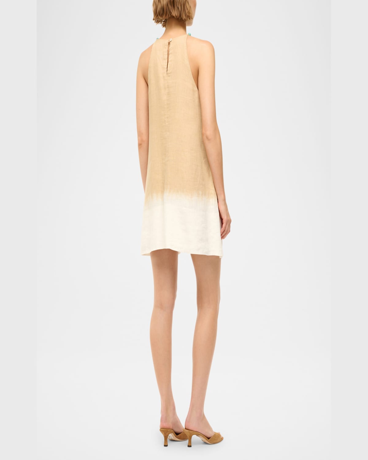 Staud Cabo Linen Dress In Desert Tie Dye In Desert Tie Dye