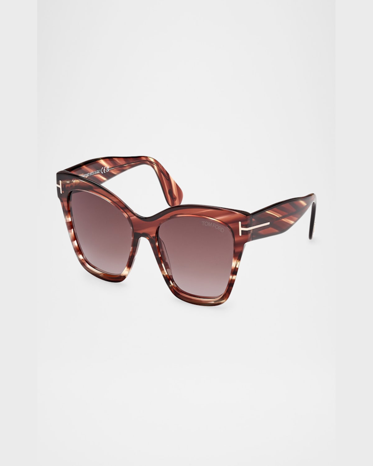 Tom Ford Elvira Cat Eye Acetate Sunglasses In Colhav/bordg