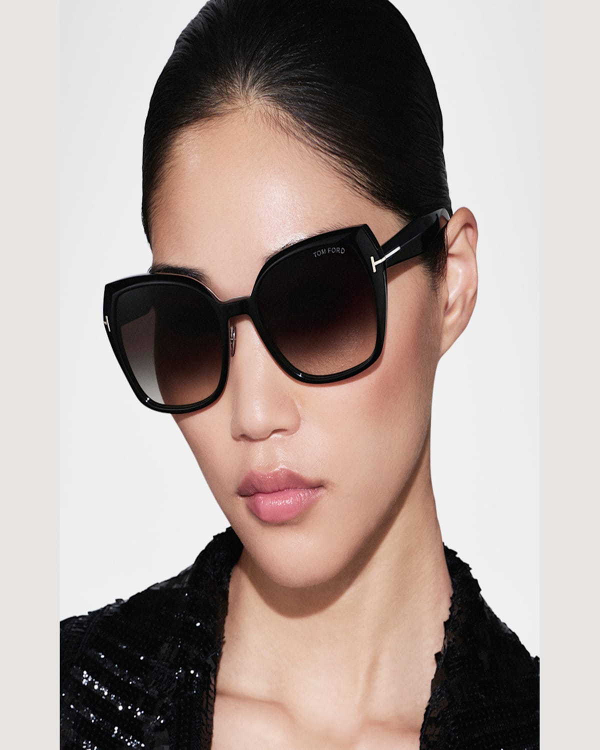 Tom Ford Plum 58mm Gradient Butterfly Sunglasses In Black