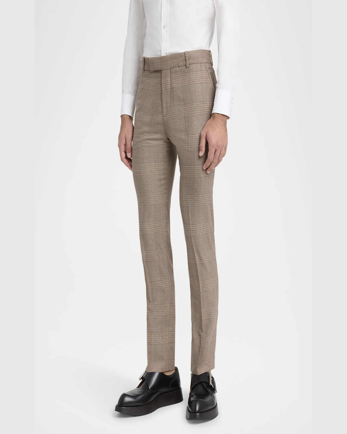 Alexander Mcqueen Low-waisted Cigarette Trousers In Beigemulti