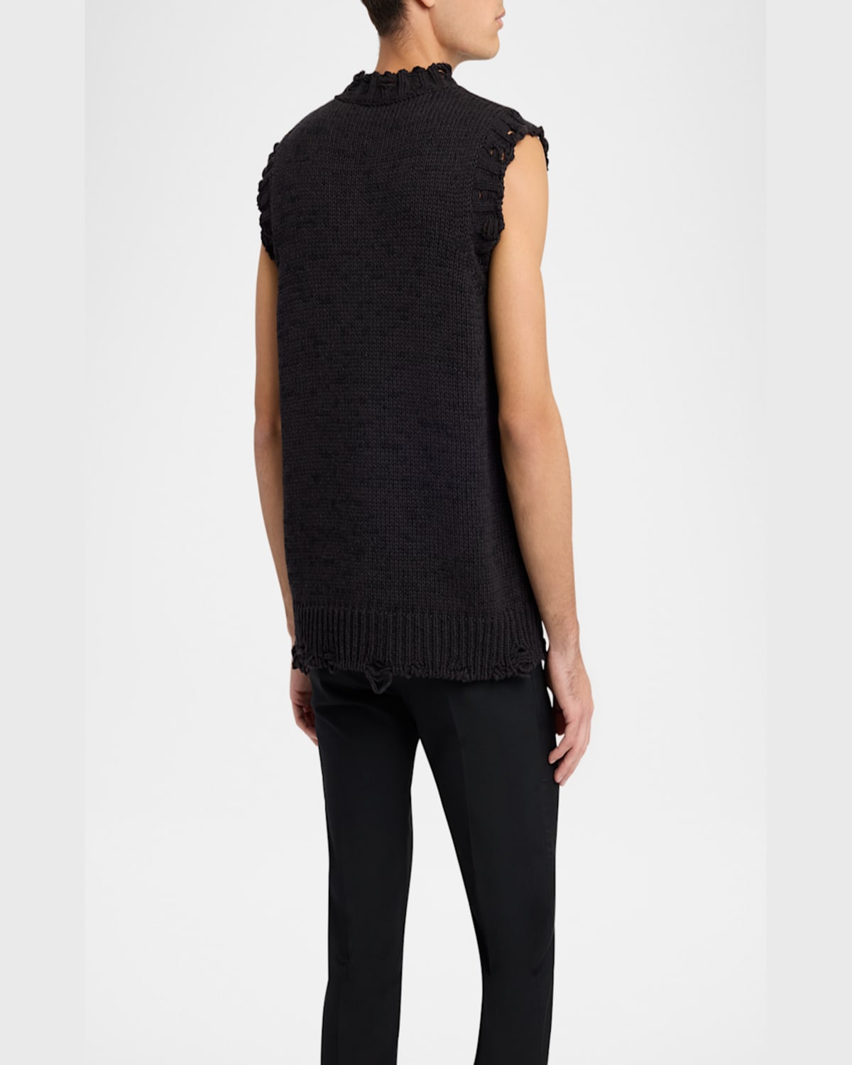 Shop Alexander Mcqueen Men's Sweater Vest With Embellished Patch In Silver/cry
