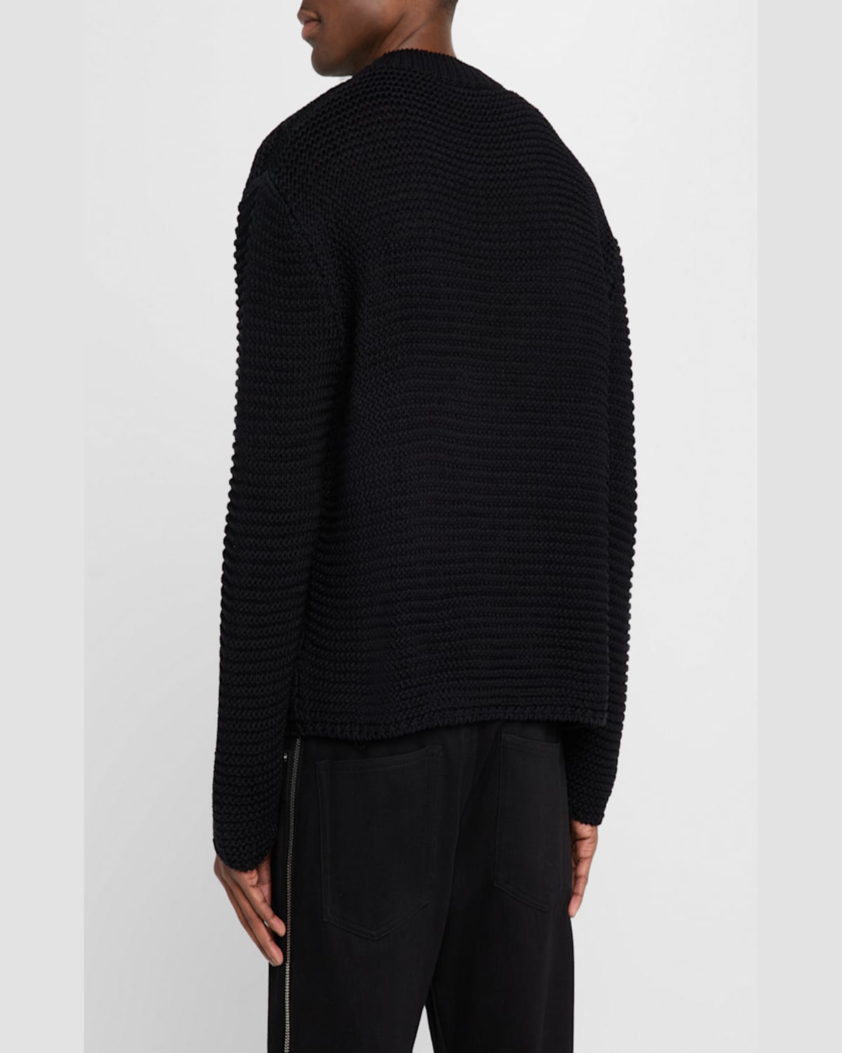 Alexander Mcqueen Logo Crewneck Cotton Sweater In Lead/ivory