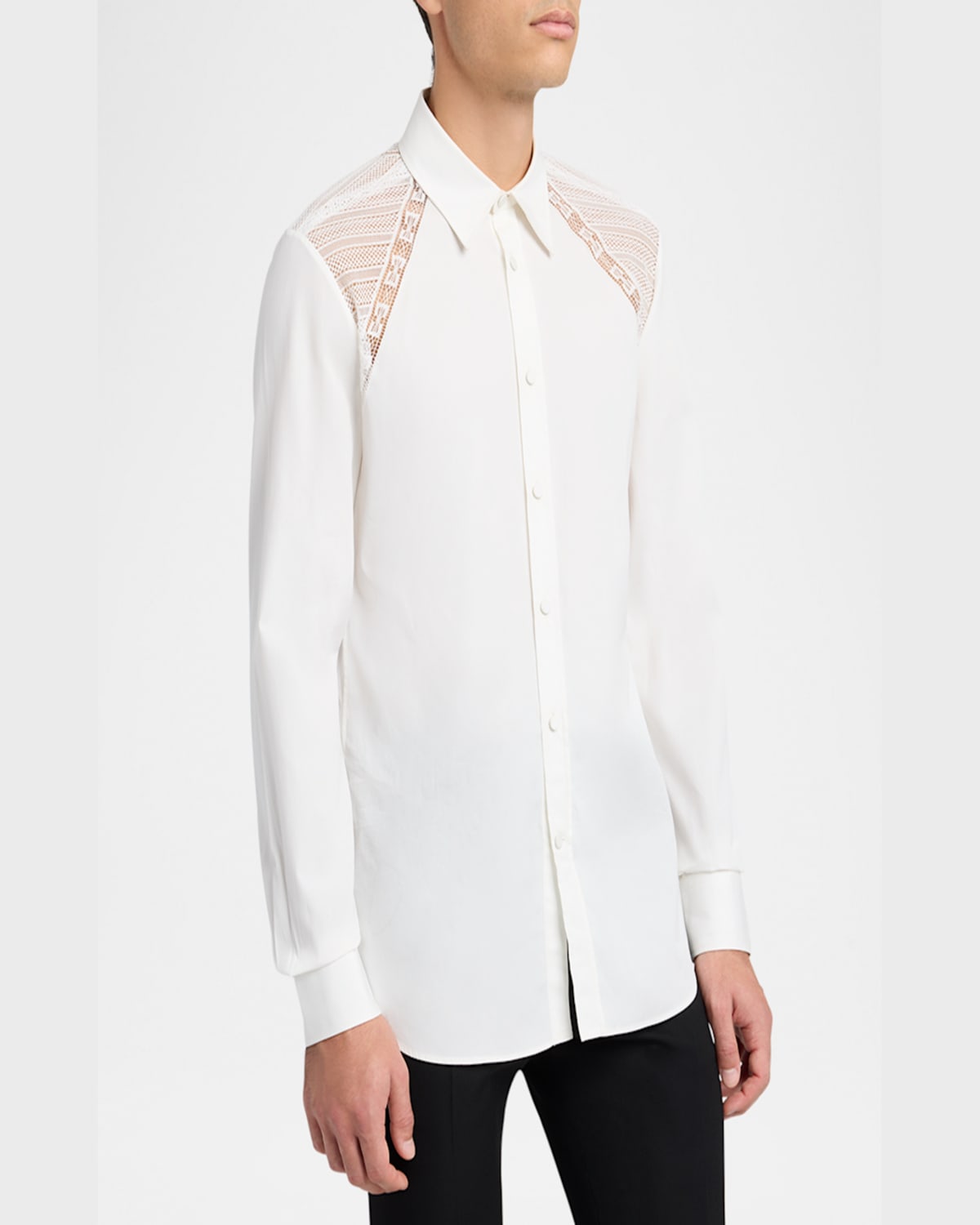 ALEXANDER MCQUEEN MEN'S LACE HARNESS SHIRT 