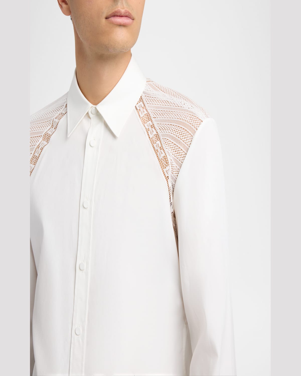 ALEXANDER MCQUEEN MEN'S LACE HARNESS SHIRT 