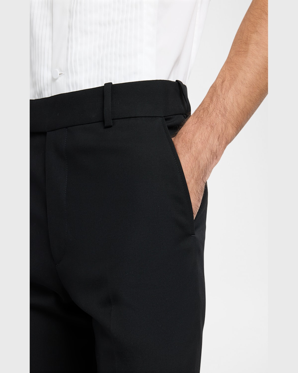 Alexander Mcqueen Mcqueen Low Rise Wool Cigarette Trousers In Navy