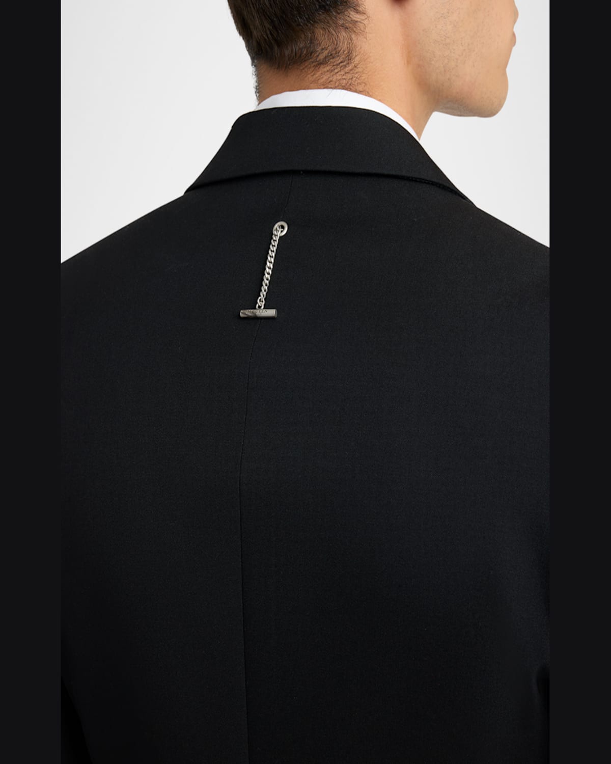 Alexander Mcqueen Men's Crystal Barathea Wool Reverse Jacket In Black